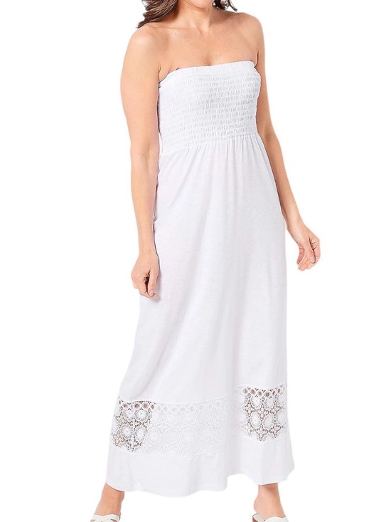 Belle by Kim Gravel Other - 🐷 Belle Beach by Kim Gravel Petite Smocked Maxi Cover Up Dress A498320 QVC